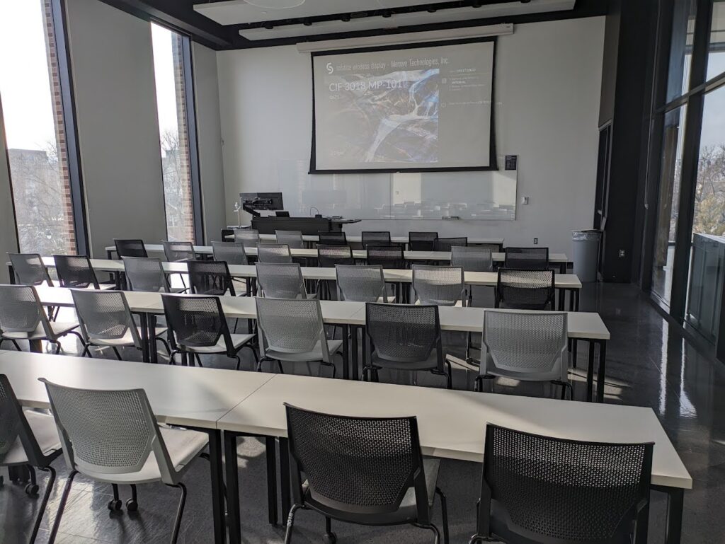 Campus Instructional Facility Room 3018 newly transformed into a HyFlex space