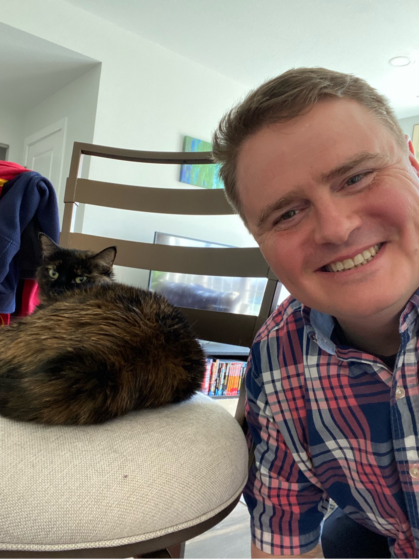 Curt Donelson and his cat, Hazel