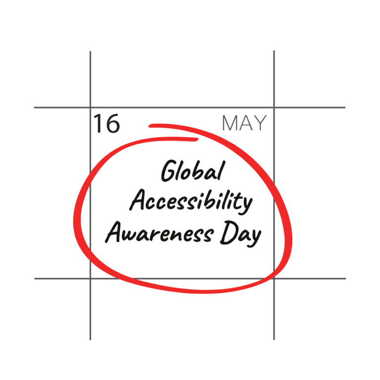 Graphic that says "Global Accessibility Awareness Day"