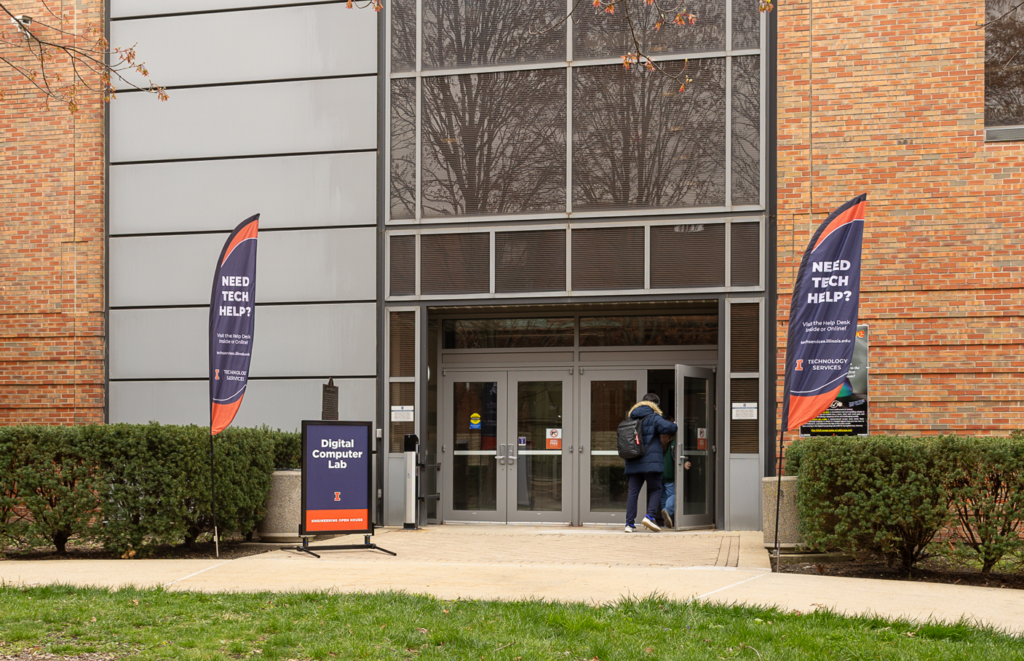Outside DCL, the location of the Tech Services Help desk