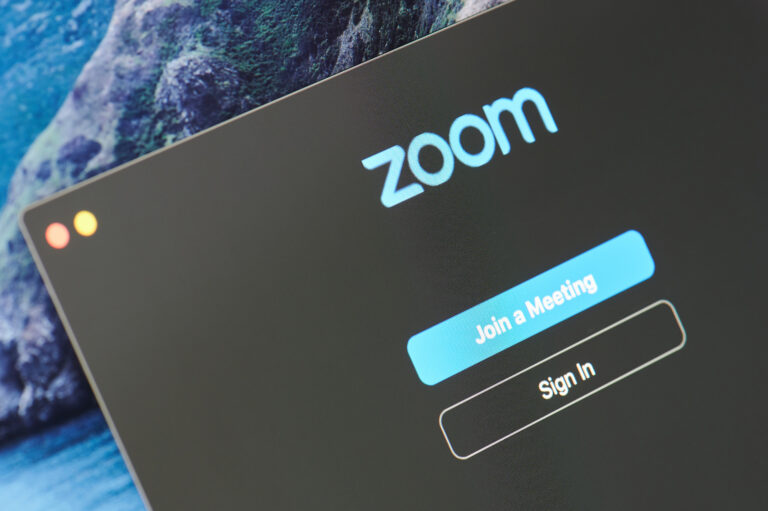 Zoom sign-in landing page