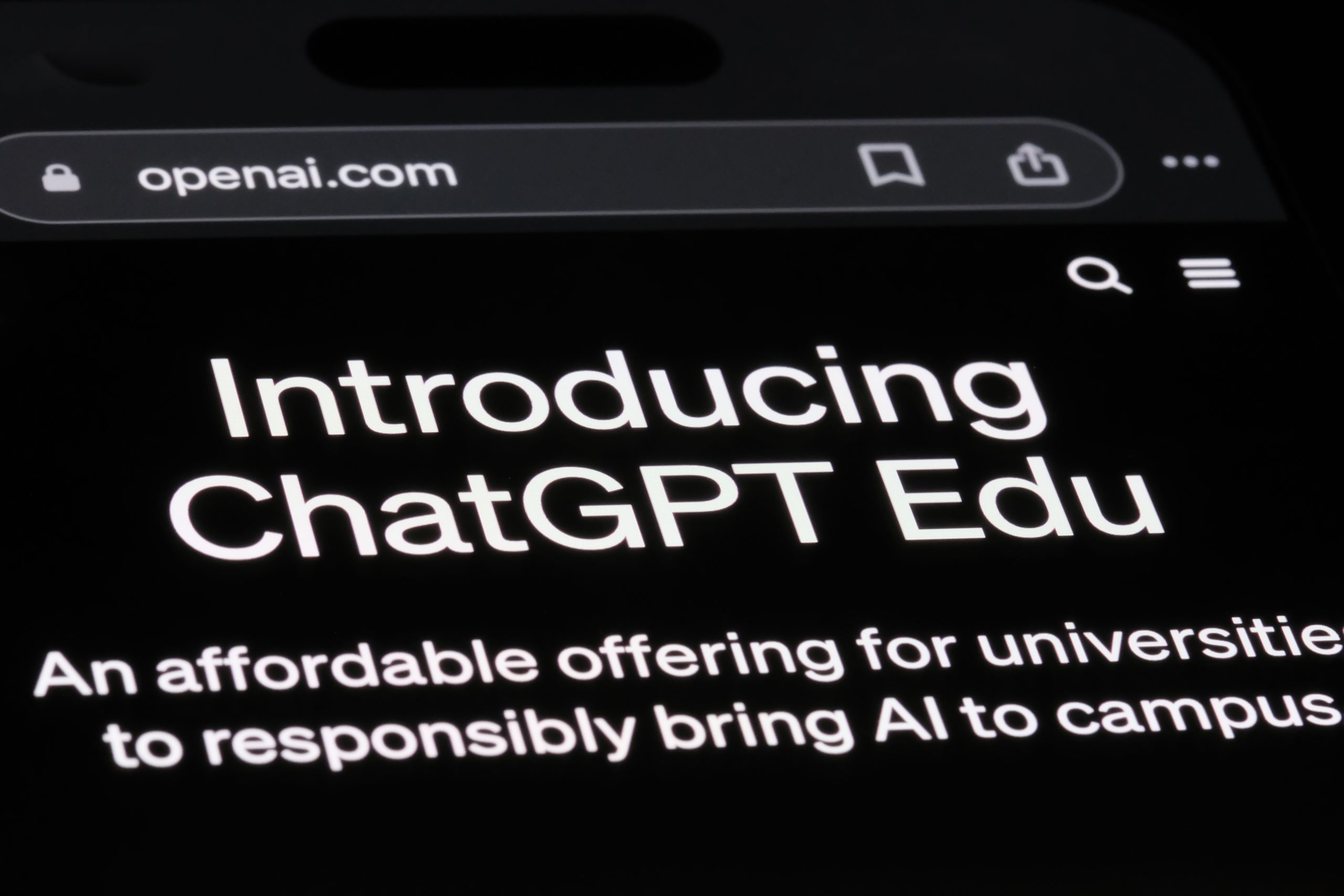 Screenshot of ChatGPT Edu on open-ai